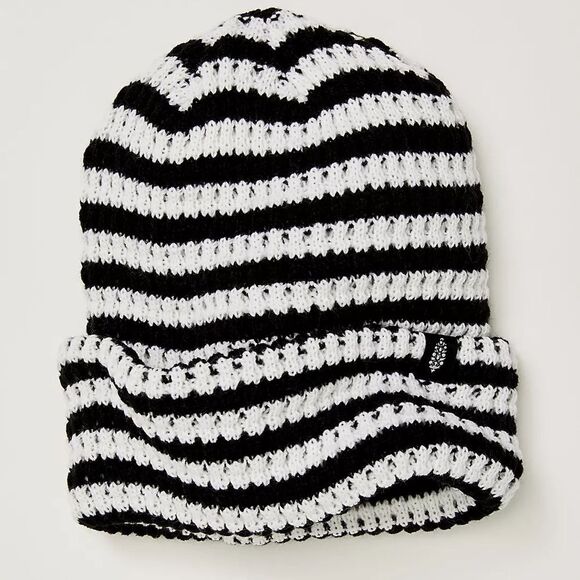FP Movement by Free People Accessories - NWT FP Movement Free People Stripe It Up Cool Down Beanie in B&W